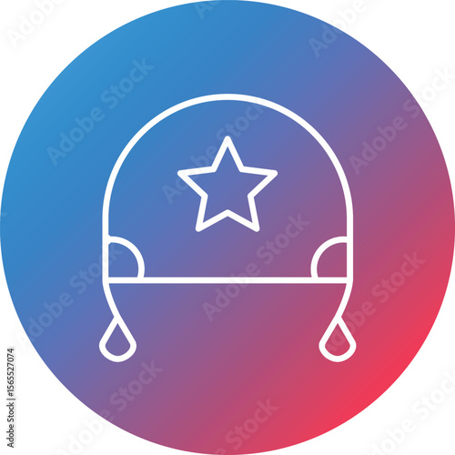 Earflaps Line Gradient Circle Background Icon