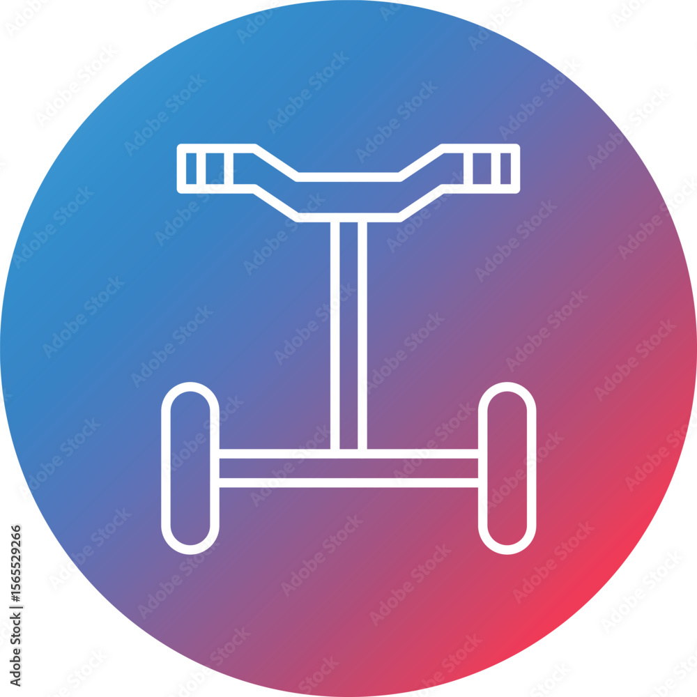Police Segway Line Gradient Circle Background Icon Police Segway Line Gradient Circle Background Icon