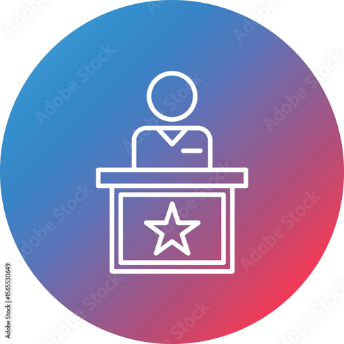 Witness Line Gradient Circle Background Icon