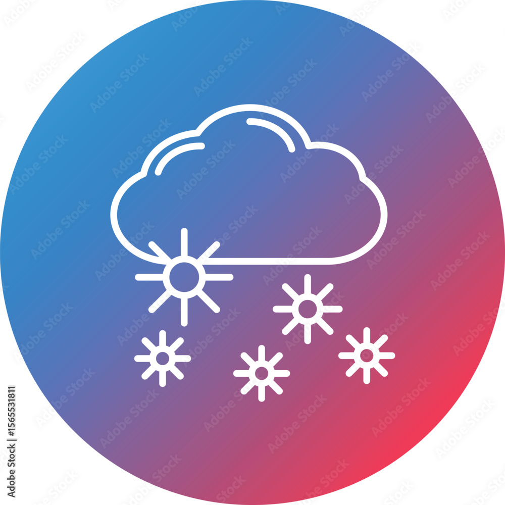 Snowy Line Gradient Circle Background Icon Snowy Line Gradient Circle Background Icon
