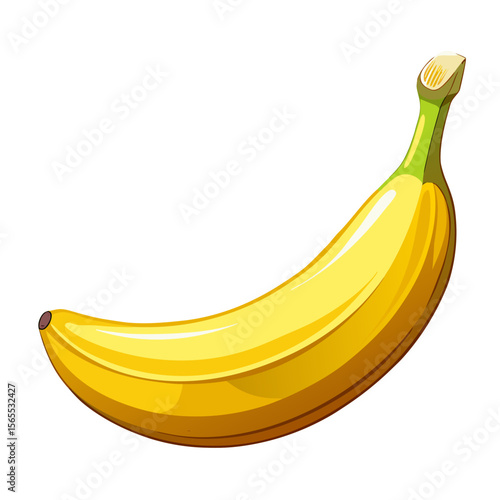 Realistic Banana Vector Illustration Isolated on Transparent Background