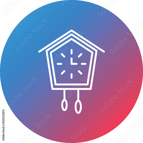 Cuckoo Line Gradient Circle Background Icon