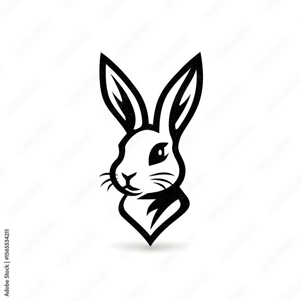 Minimalist rabbit logo design, conveying simplicity and versatility for graphic branding needs Minimalist rabbit logo design, conveying simplicity and versatility for graphic branding needs