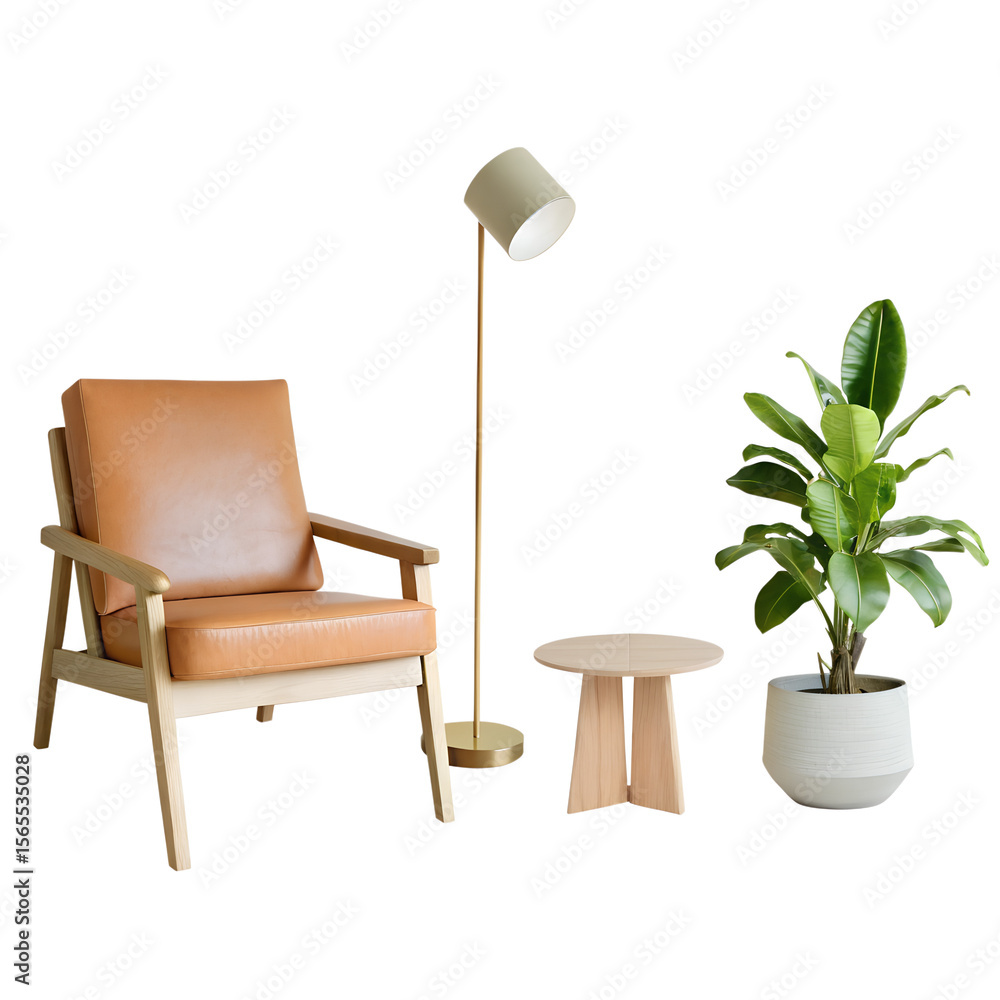 Fototapeta premium Modern interior furniture set in 3d rendering