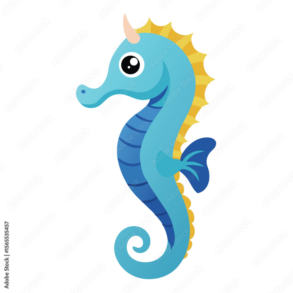 Fototapeta premium A tiny seahorse gracefully floating, a delicate and enchanting creature of the ocean.