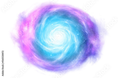 PNG Vibrant cosmic swirl with purple and blue galactic nebula vortex
