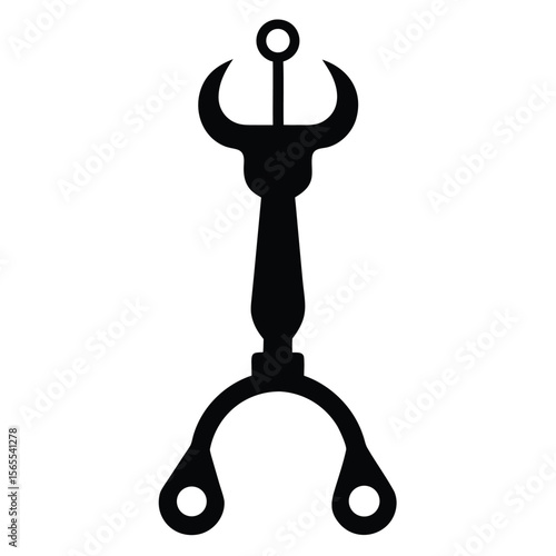 Silhouette art shows a bizarre abstract object, creating a stark and unique minimalist symbol