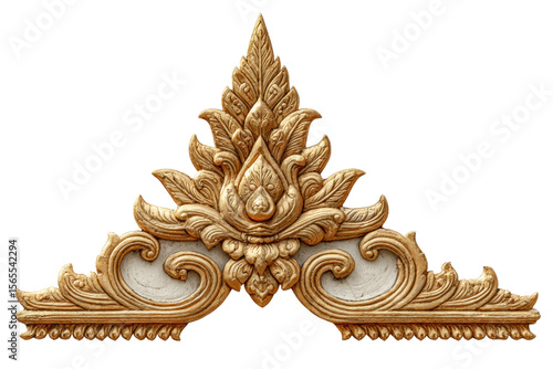 Wallpaper Mural PNG Intricate gold floral carved ornament with symmetric design Torontodigital.ca