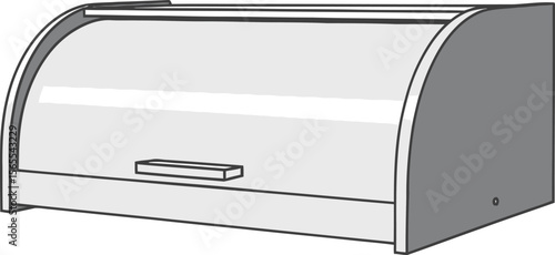 Vector illustration of a classic wooden breadbox for kitchen storage and food preservation purposes