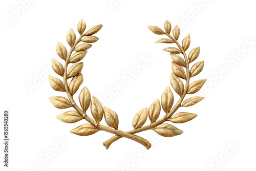PNG Gold laurel wreath on black background symbolizing victory and achievement