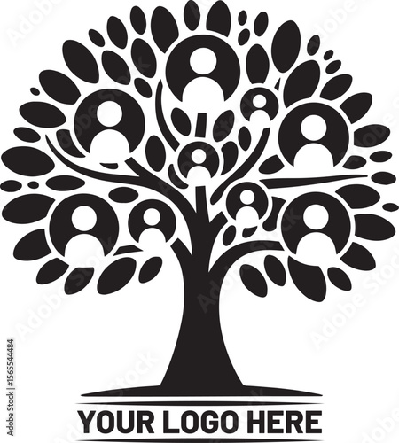 Family Tree Depicting People for Logo Brand or Company