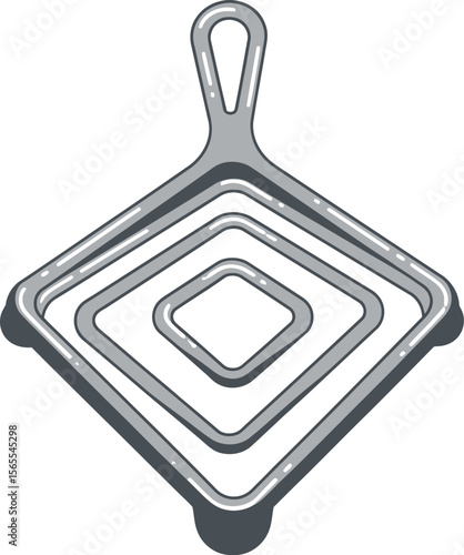 Simple illustration of a kitchen heat trivet in a grayscale color palette showcasing modern cooking design
