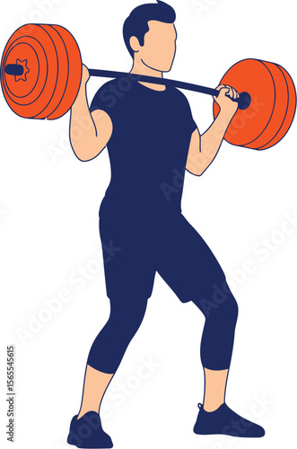 Athlete performing front squat exercise with heavy barbell representing strength training in gym setting.