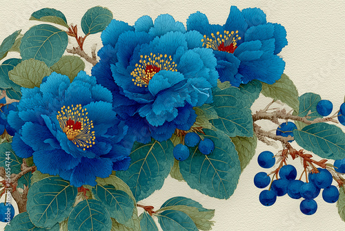 Seamless Japanese Traditional Watercolor Floral Pattern – Vintage Oriental Decorative Design