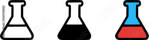 Laboratory flask icon, perfect for school or education use.