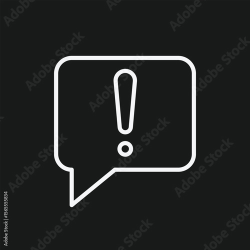 Chat Bubble Warning Icon for Important Messages, Spam Reports, and Notification Alerts