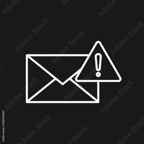 Email and Mail Warning Icon for Spam Detection, Phishing Scam Alert, and Junk Mail Security