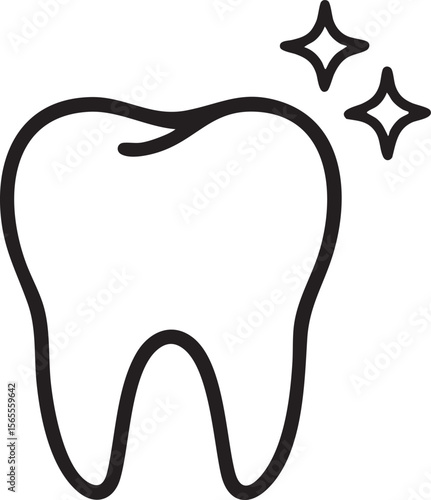 Sparkling Clean Tooth Icon Dental Hygiene and Oral Care Symbol for Healthy Teeth and Gums Promotion