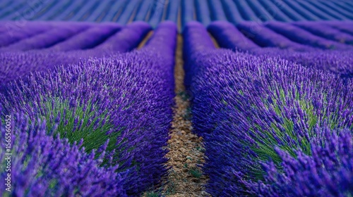 Fields of Lavender in Provence Endless rows of blooming lavender