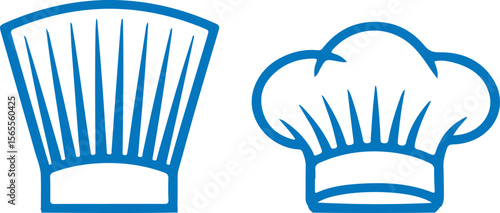Blue chef hats toque blanche culinary