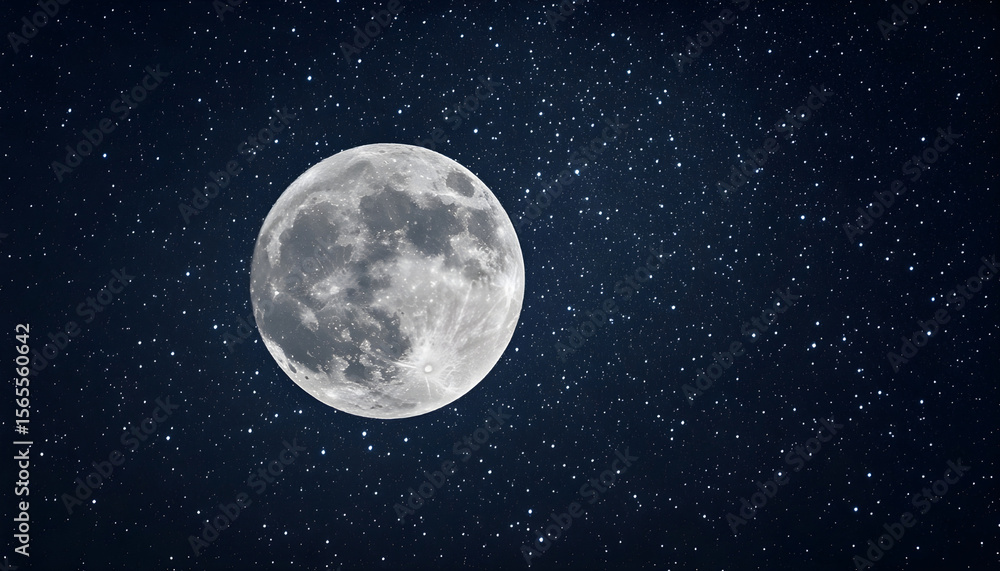 Full moon in the starry sky Full moon in the starry sky