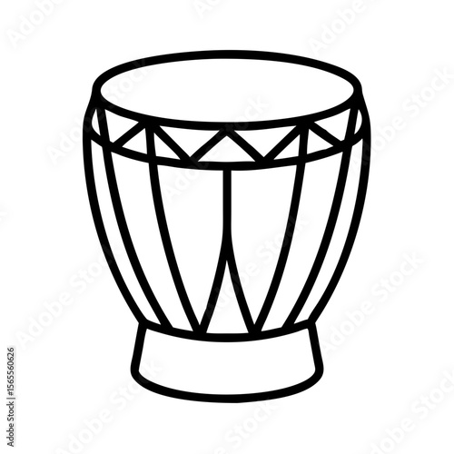 Stylized outline of a Djembe drum, an African percussion instrument