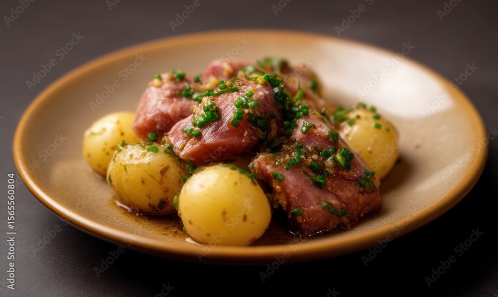 Fototapeta premium Surstromming fillets with potatoes