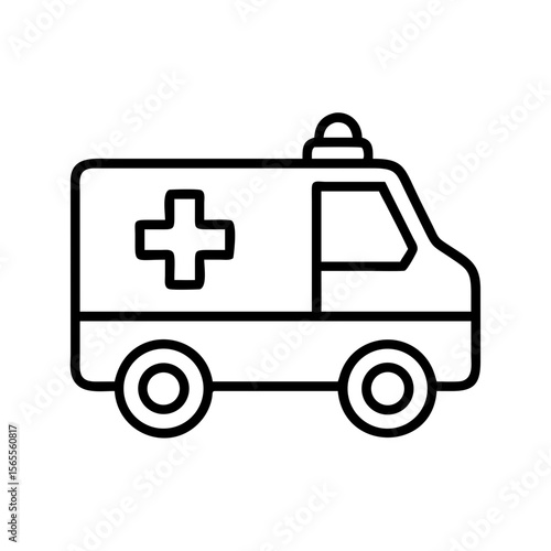Ambulance vehicle icon with emergency lights and medical cross symbol