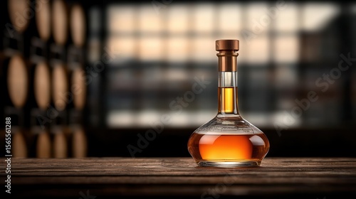 Wallpaper Mural Whiskey decanter on wooden table in cellar Torontodigital.ca