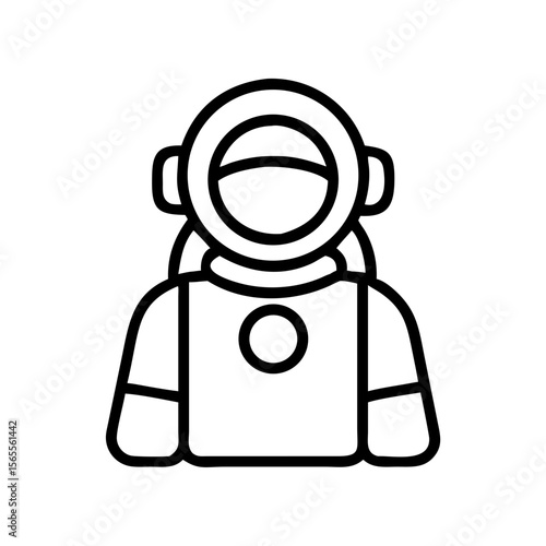 Minimalist Astronaut Icon Representing Space Exploration and Future Technology Concepts