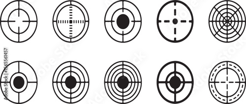 Targeting reticles crosshairs aiming sights vector