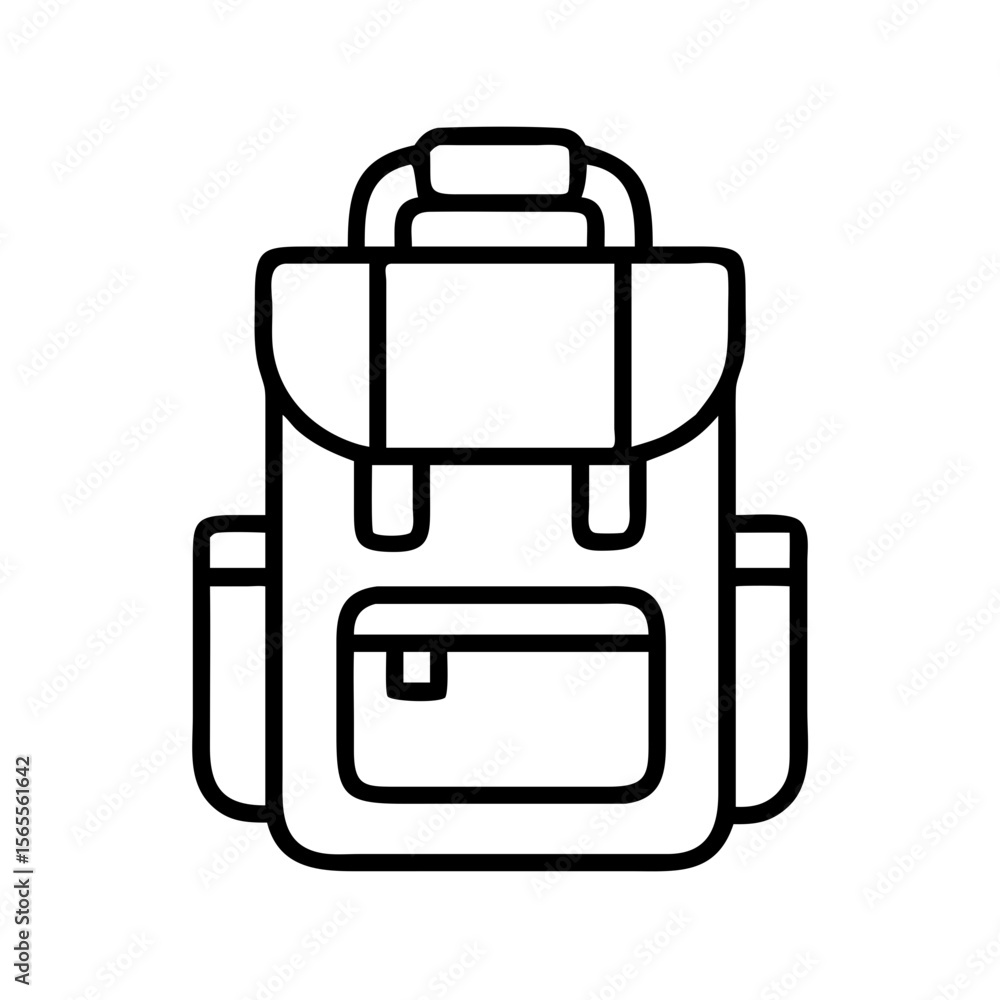 Minimalist Icon of a Backpack for School or Travel with Sleek Design Minimalist Icon of a Backpack for School or Travel with Sleek Design