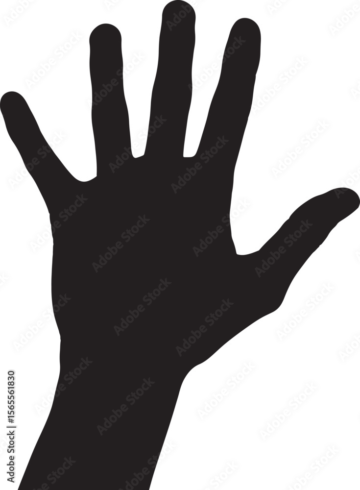 Obraz premium Human palm hand silhouette vector illustration