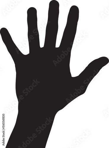 Human palm hand silhouette vector illustration