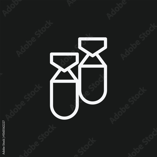 Aerial Bombs and Military Ordnance Icon for Air Force, Airstrikes, and Warfare