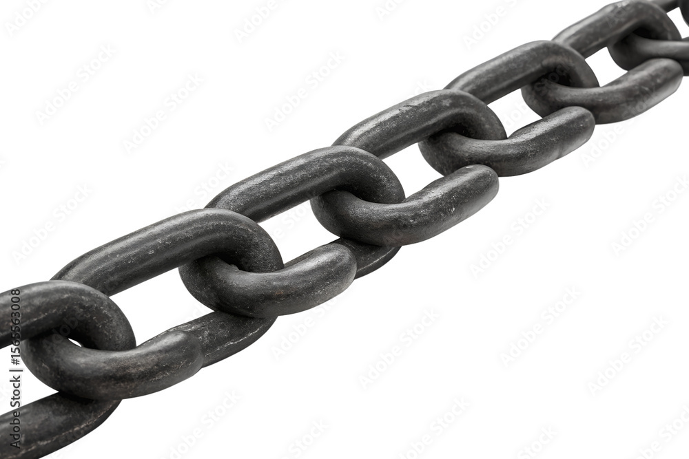 Fototapeta premium Heavy Duty Black Metal Chain Strength, Durability, and Industrial Applications