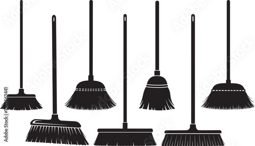 Broom vector icon silhouette vector illustration