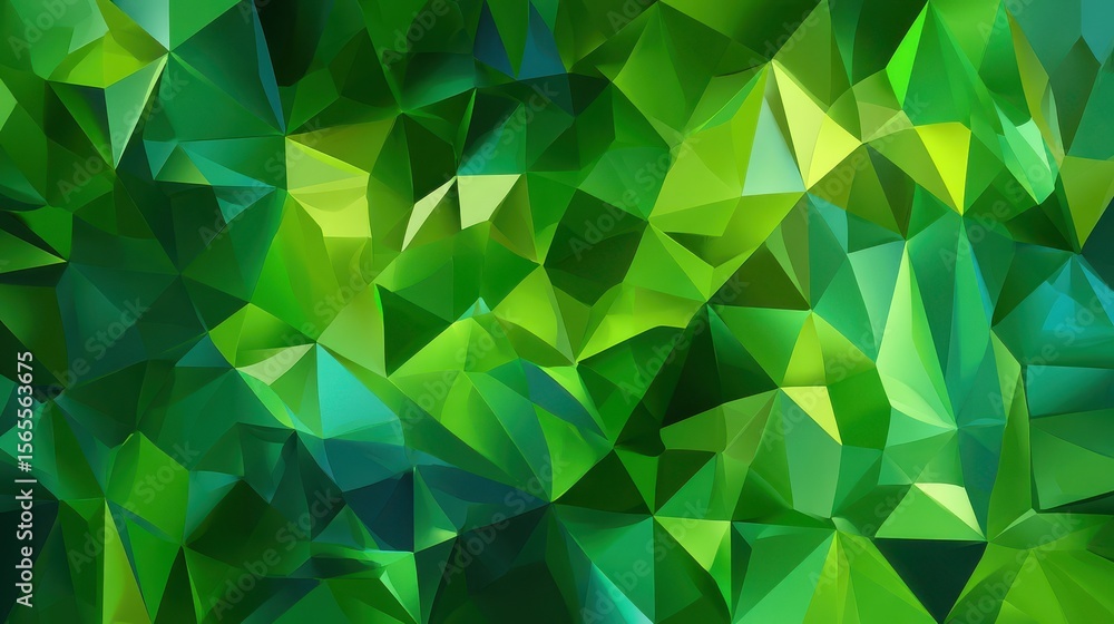 Abstract Background of triangular Patterns in green Colors. Low Poly Wallpaper Abstract Background of triangular Patterns in green Colors. Low Poly Wallpaper