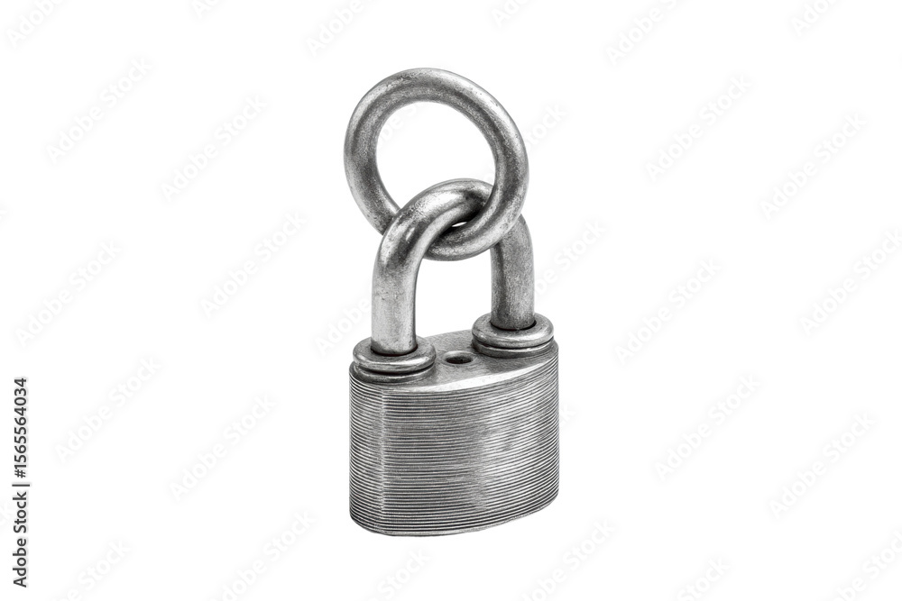 Naklejka premium PNG Traditional silver padlock with circular crossbar