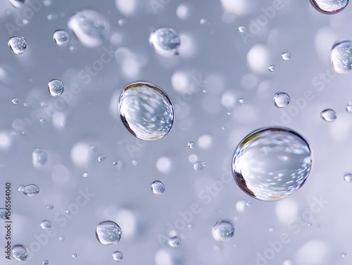 Wallpaper Mural Transparent Water Droplets on Light Background Torontodigital.ca