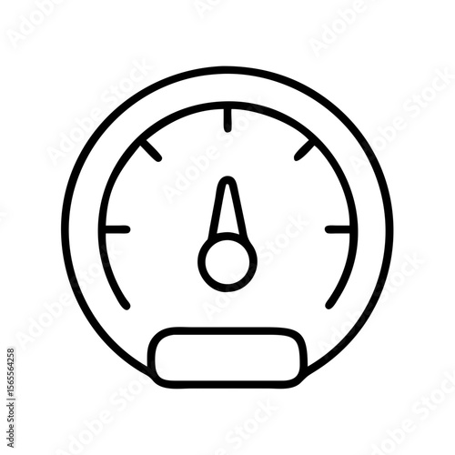 Simple speedometer icon for dashboard interface indicating moderate speed or level
