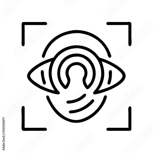 Stylized eye with focusing corners for visual targeting and identification