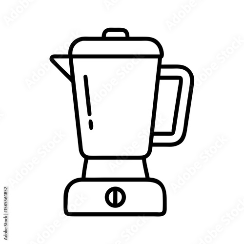 A Simple Black and White Line Drawing of a Kitchen Blender