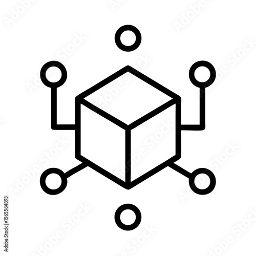Networked cube symbol representing connection, decentralization, and multinode architecture