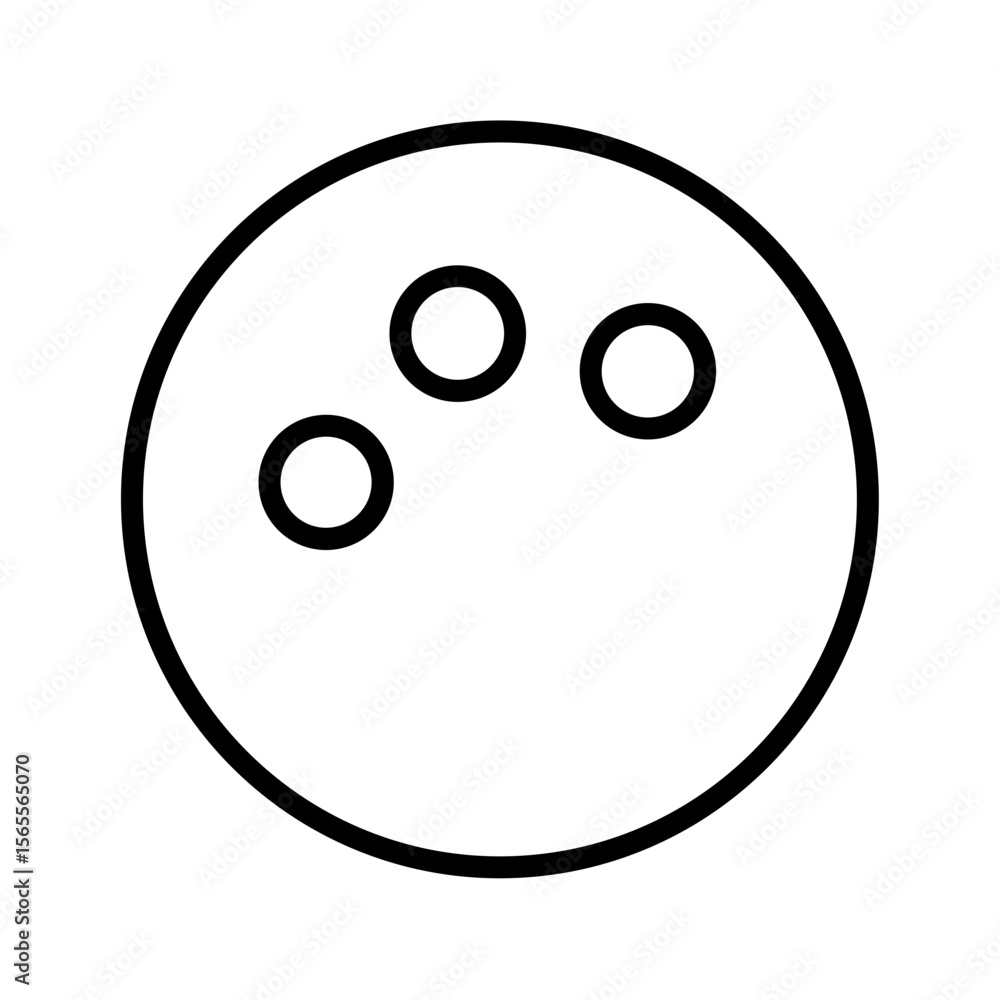 Fototapeta premium Simple bowling ball graphic illustration with three finger holes for bowling