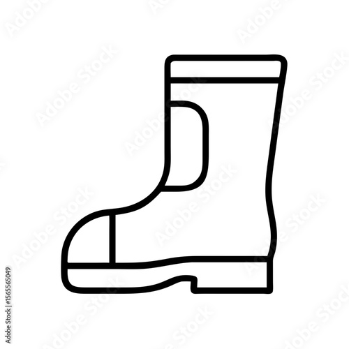 Simple line art depiction of a rubber boot suitable for wet weather