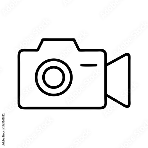 Minimalist camera icon representing both photography and videography functions in one symbol