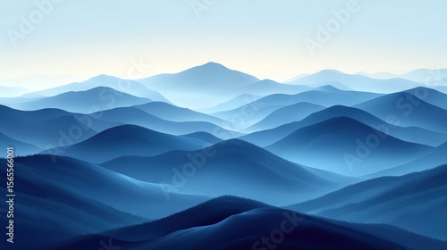 Misty mountain range