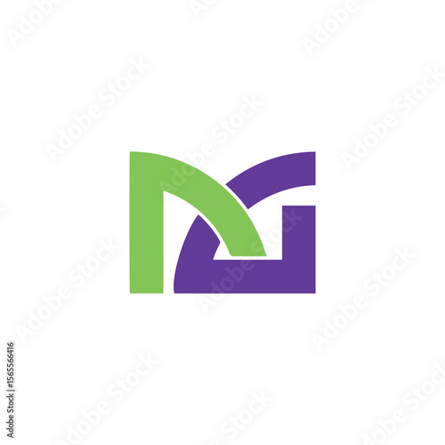 letters ng or gn text logo design vector