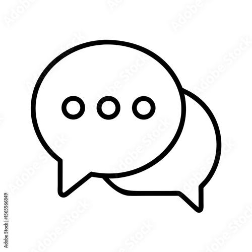 Minimalist Speech Bubble Icon Depicting Communication and Dialogue with Message Details